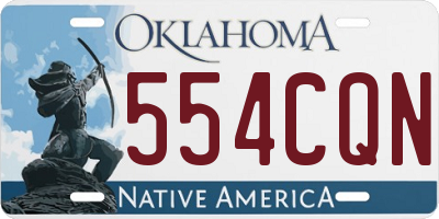 OK license plate 554CQN