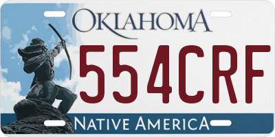 OK license plate 554CRF