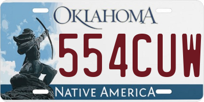 OK license plate 554CUW