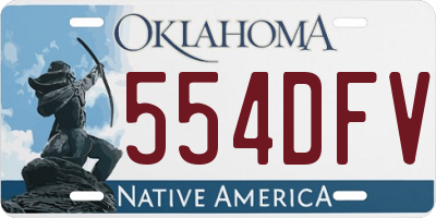 OK license plate 554DFV