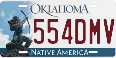 OK license plate 554DMV