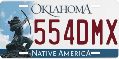 OK license plate 554DMX