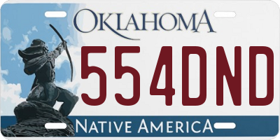 OK license plate 554DND