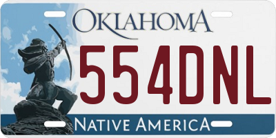 OK license plate 554DNL