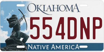 OK license plate 554DNP