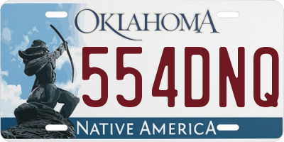 OK license plate 554DNQ