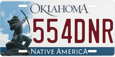 OK license plate 554DNR