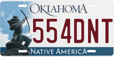 OK license plate 554DNT