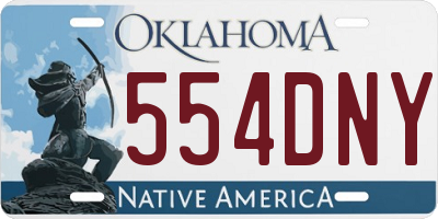 OK license plate 554DNY