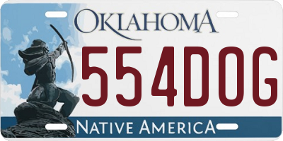 OK license plate 554DOG