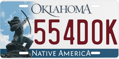 OK license plate 554DOK