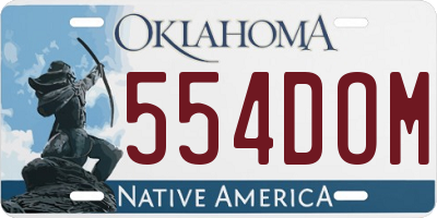 OK license plate 554DOM