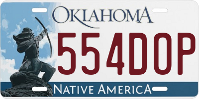 OK license plate 554DOP