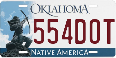 OK license plate 554DOT