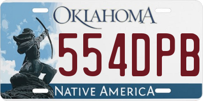 OK license plate 554DPB