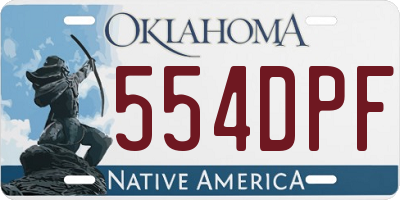 OK license plate 554DPF