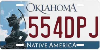 OK license plate 554DPJ