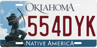 OK license plate 554DYK