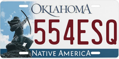 OK license plate 554ESQ