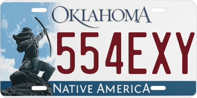 OK license plate 554EXY