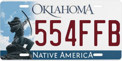 OK license plate 554FFB