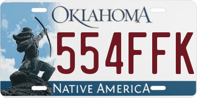 OK license plate 554FFK