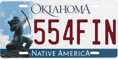 OK license plate 554FIN