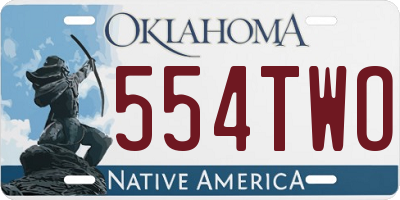 OK license plate 554TWO
