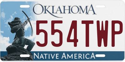 OK license plate 554TWP