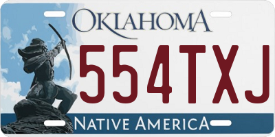 OK license plate 554TXJ