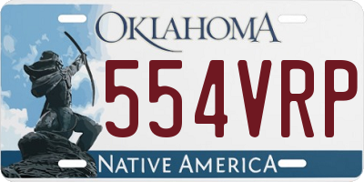 OK license plate 554VRP