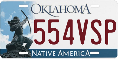 OK license plate 554VSP