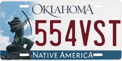 OK license plate 554VST