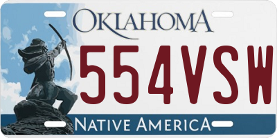 OK license plate 554VSW