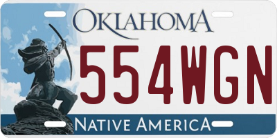 OK license plate 554WGN