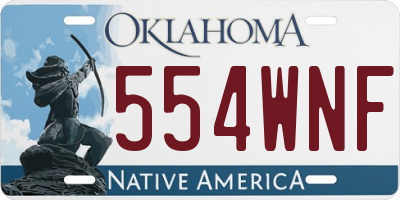 OK license plate 554WNF