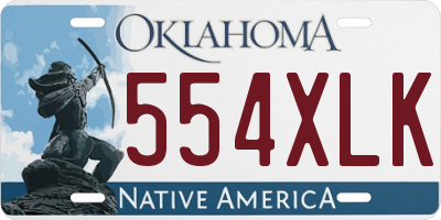 OK license plate 554XLK