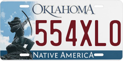 OK license plate 554XLO