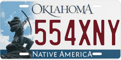 OK license plate 554XNY