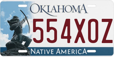 OK license plate 554XOZ