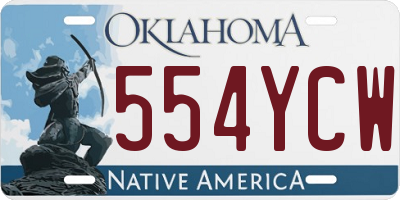OK license plate 554YCW