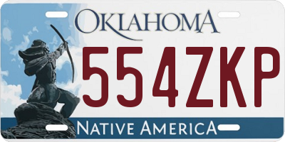 OK license plate 554ZKP