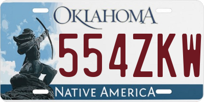 OK license plate 554ZKW