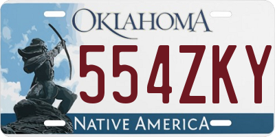 OK license plate 554ZKY