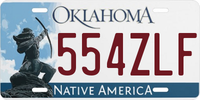 OK license plate 554ZLF