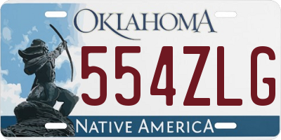 OK license plate 554ZLG