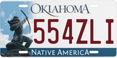 OK license plate 554ZLI