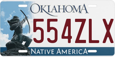 OK license plate 554ZLX
