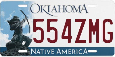 OK license plate 554ZMG