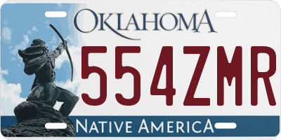 OK license plate 554ZMR